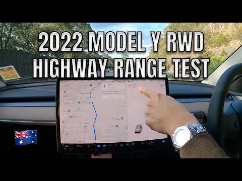RWD 2022 MODEL Y RANGE TEST HIGHWAY at 100kph Australia by Tesla Tom