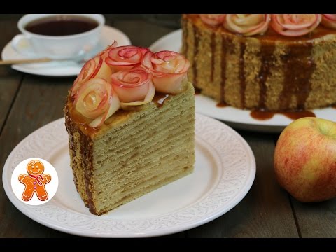 Торт медовое яблоко очень нежный и домашний honey apple cake