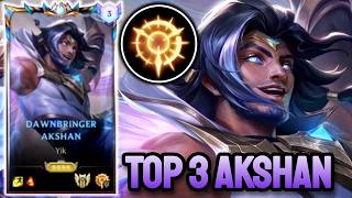WILD RIFT AKSHAN - TOP 3 AKSHAN GAMEPLAY - CHALLENGER RANKED