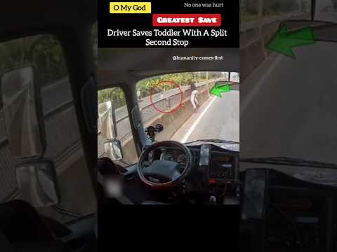 Ya Allah☝️Greatest Save.😱❤️💯 #shorts #status #respect Driver Saves Toddler