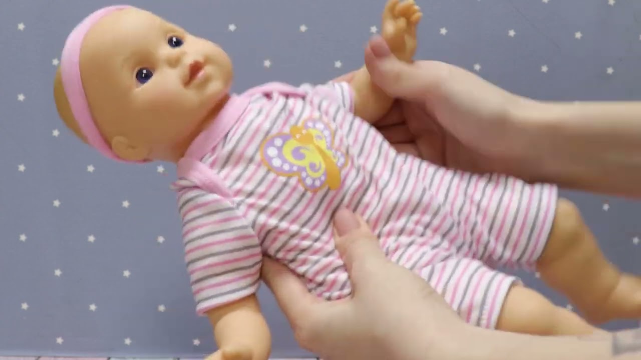 Пупс Bumbleberry Babies мягкий животик с розовым слюнявчиком с 2лет - видео