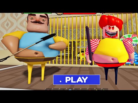 HELLO NEIGHBOR VS BARRY'S PRISON RUN! SCARY OBBY #roblox #obby