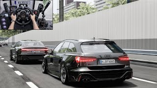 1058HP Audi RS6 & 880HP Audi RS7 - Assetto Corsa | Steering Wheel Gameplay