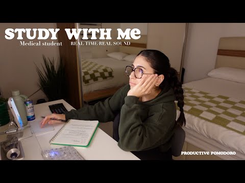 REAL TIME Study With Me ✨ Medical Student, 50/10 Pomodoro, Real Background Sound