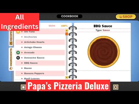 Papa's Pizzeria Deluxe - All Ingredients