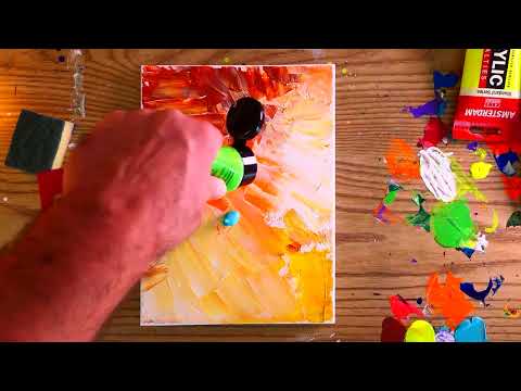 4 Art Ideas - Delightful Abstract Painting In Acrylics | Palette Knife | Ambient Vibes | Time Lapse