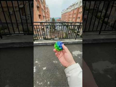 The ball thrown from the roof came back again Amazing RopeTrick Experiment #ytshorts