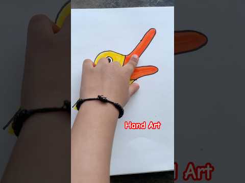 Hand Art Duck 🦆😳 for Kids #shorts #handart #kidsvideos #anaya #kidsdrawing #kids #anayashorts