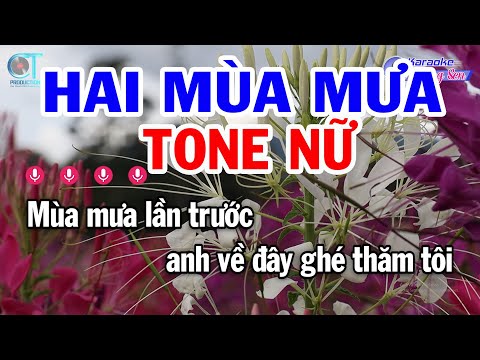 Karaoke Hai Mùa Mưa Tone Nữ ( F#m ) Nhạc Sống Đồng Sen