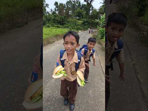 faqih pulang sekolah bawa burger#trendingshorts
