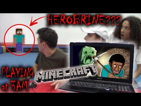 (HEROBRINE IS HERE) PLAYING MINECRAFT AT 3 AM AND HEROBRINE CAME TO US!!