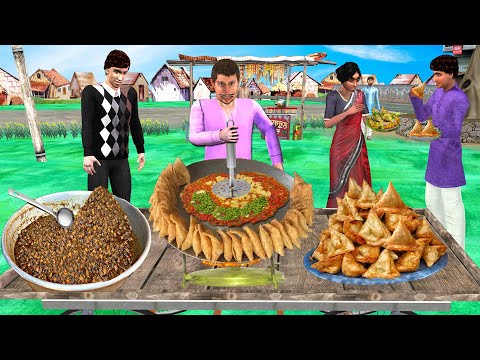 Lalchi Chole Samosa Wala Famous Indian Street Food Cooking Hindi Kahani Moral Stories Comedy Video