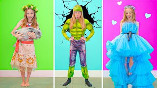 Nastya turns into superheroes because of a magic toy