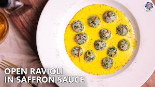 Open Ravioli in Saffron Sauce | Creamy Spinach & Cheese Ravioli | Healthy Pasta Dish | Chef Rahull