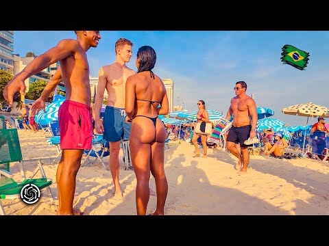 THE PARADISE BEACH OF RIO — LEBLON BEACH — RIO DE JANEIRO, BRAZIL 🇧🇷 【 4K UHD 】