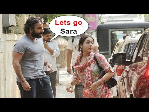Saif Ali Khan With Daughter Sara Ali Khan At Kedarnath Movie Meeting In Bandra