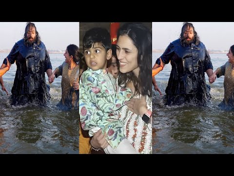 Nita Ambani's son Anant Ambani,Shloka, Radhika's Crazy Dip At Maha Kumbh Mela & Seek Blessings