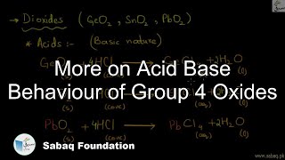 More on Acid Base Behaviour of Group 4 Oxides