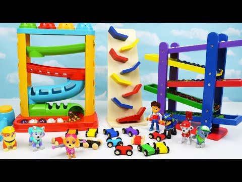Learn Colors with Marbles and Wooden Toys + The Paw Patrol