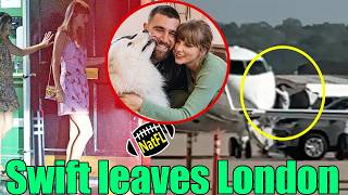 VIDEO! Taylor Swift boarded a plane to leave London to attend Chiefs' game with husband Travis Kelce