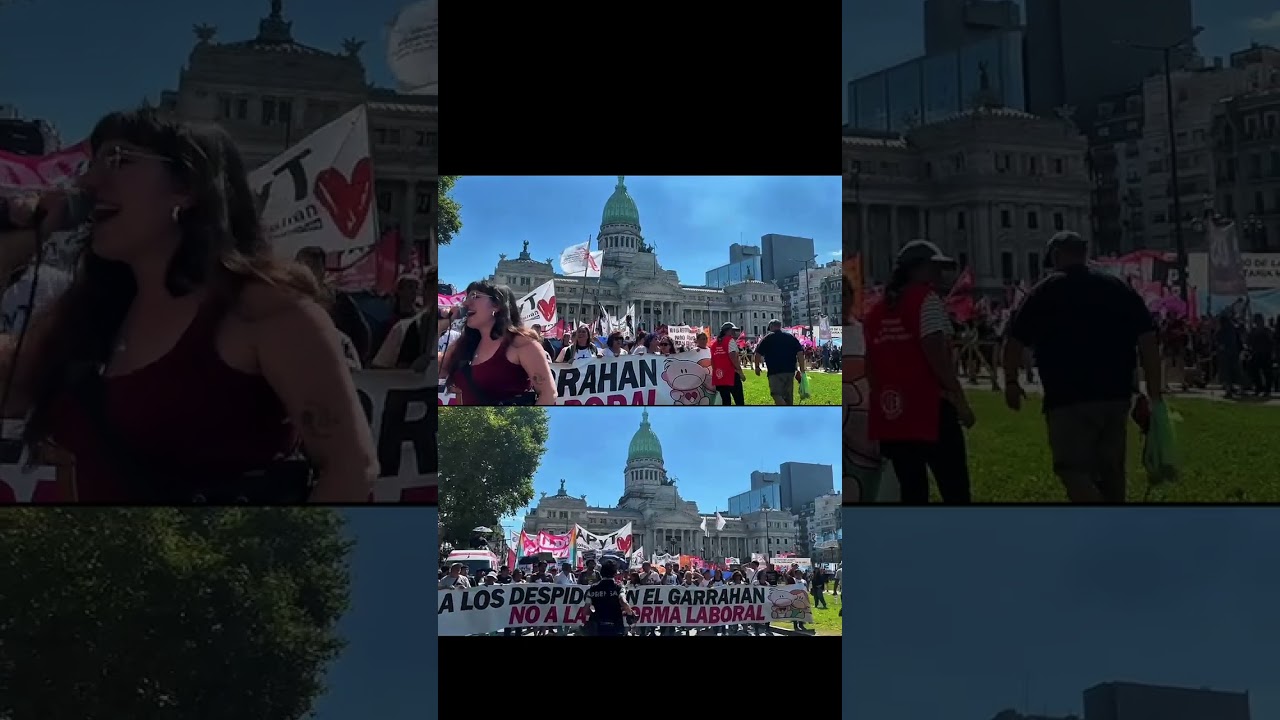 Centenas protestam na Argentina contra reforma trabalhista de Milei