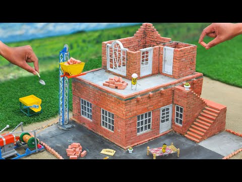 diy mini concrete lifting machine making bricks house science project | diy tractor | @MiniCreative1