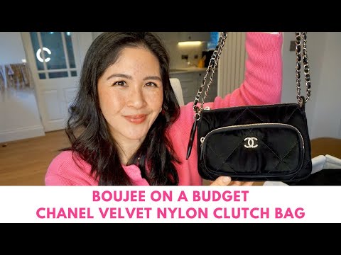 BOUJEE ON A BUDGET CHANEL VELVET NYLON CLUTCH BAG | Sam Loves