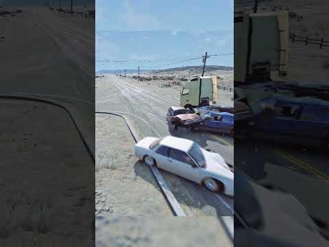 Realistic Highway Car Crashes #14