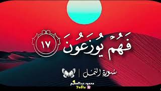 مقطع قراني بصوت جميل / سورة النمل / وحشر لسليمان قران بصوت جميل