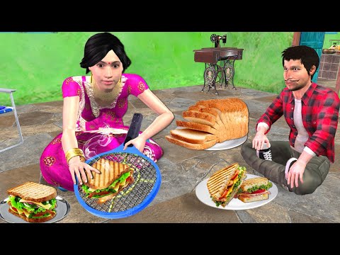 Sandwich Cooking on Electric Bat Sandwich Recipe Indian Street Food Hindi Kahani Hindi Moral Stories