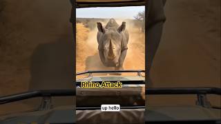 #shortsfeed #animals #viralvideo #animalencounters #rhino #attack #safari #adventure #funny #car