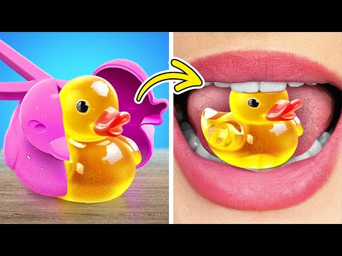 Pato De Gelatina Lindo De BRICOLAJE* *Dulces Y Caramelos Arcoíris ASMR Con Unicornio*