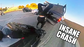 Biker Smashed Into a Car - Insane Motorcycle Crashes