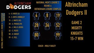 08/02/2026 Altrincham Dodgers 2 v Mighty Knights - Match 2 - 15-7 Win
