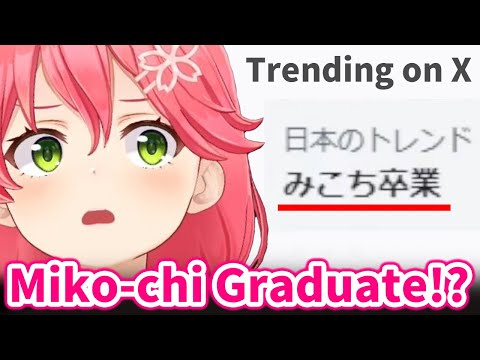 Miko saw "Miko graduation" was trending on X and got really surprised【Hololive/Eng sub】