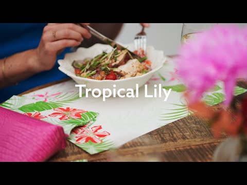 Restaurant decoration ideas │ Seasonal napkins - Spring/Summer 2023: Tropical Lily