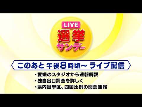 衆院選えひめ２０２６　愛媛県３選挙区のテレビ愛媛独自出口調査と開票速報をライブ配信