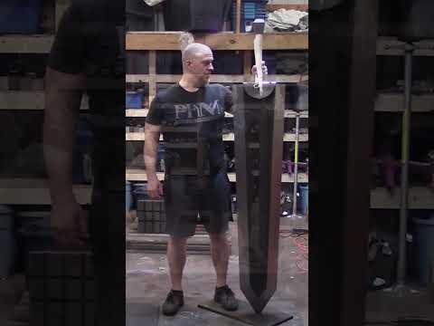 Posing with the 324lb Dragonslayer Sword #berserk #dragonslayer  #biggiantswords #guts