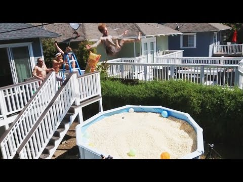 Popcorn Pool Dive Challenge With Logan Paul!