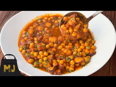 Garbanzos con pulpo | Receta fácil y rápida