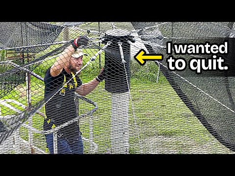 We Installed the 1000 lb Net over the Aviary! | Building an Aviary Part 16