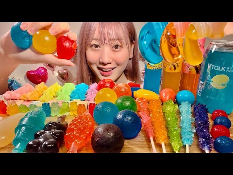 ASMR Rainbow Desserts Kohakuto, Honey Jelly, Rock Candy, Jelly, Meringue【Mukbang/ Eating Sounds】