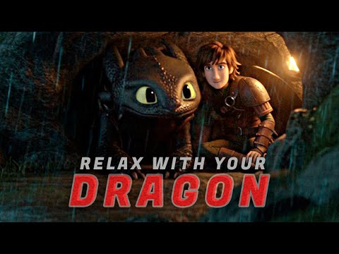 Rainy Night with Hiccup & Toothless | How to Train Your Dragon inspired Ambience & Music