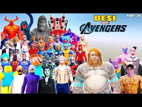 DESI Avengers and GOD KRATOS Attacked by Dark Thor From Multiverse in GTA 5 | GTA V MODS #391