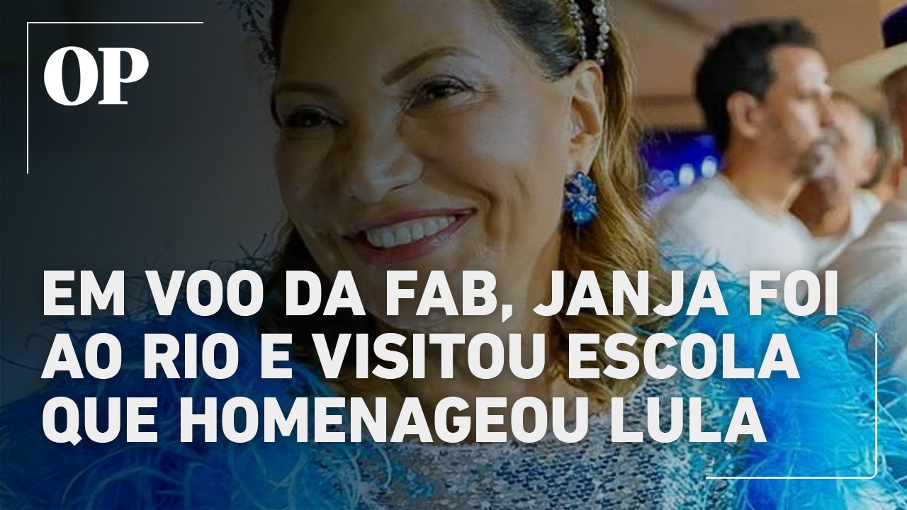 Em voo da FAB, Janja visitou o Rio e visitou escola que homenageou Lula na Sapucaí