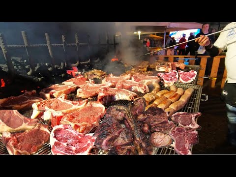 Italy Street Food. T-Bone Steak 'Fiorentina', Roasted Pork 'Porchetta' 'Lampredotto' Tuscany Food