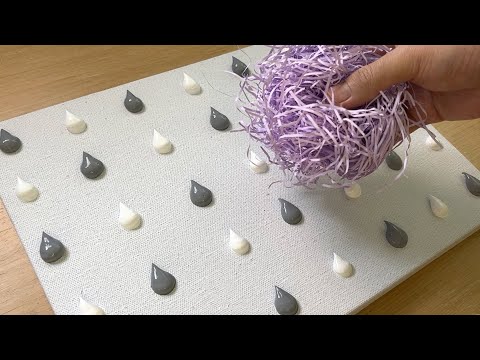 Painting Trees / Acrylic Painting with Shredded Paper