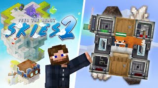 FTB Skies 2 EP3 Best Early Storage Setup & How to Get Quartz & Soul Sand