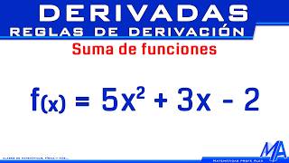 Derivada de la suma o diferencia de funciones | Reglas de derivación