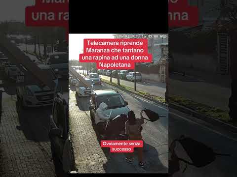 Telecamera riprende Maranza che tantano una rapina ad una donna Napoletana#maranza #napoli #donne